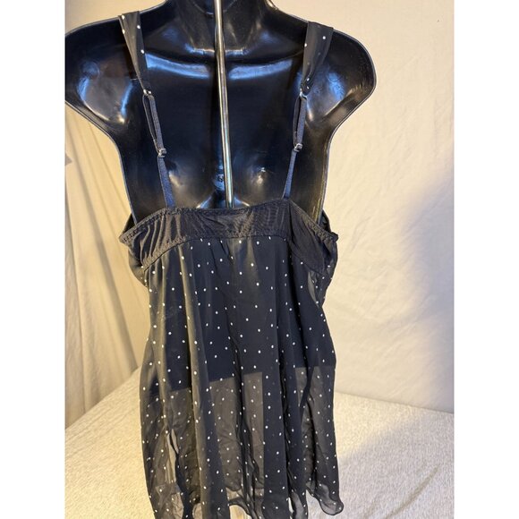 Apt 9 Intimates Womens Sexy Lingerie Nightie Short Black White Polka Dot XL - Picture 4 of 4